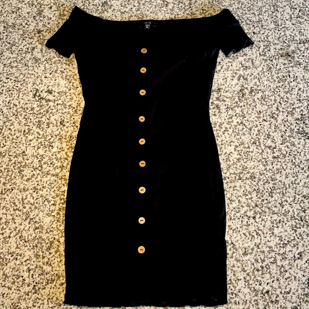 Off the shoulder black dress